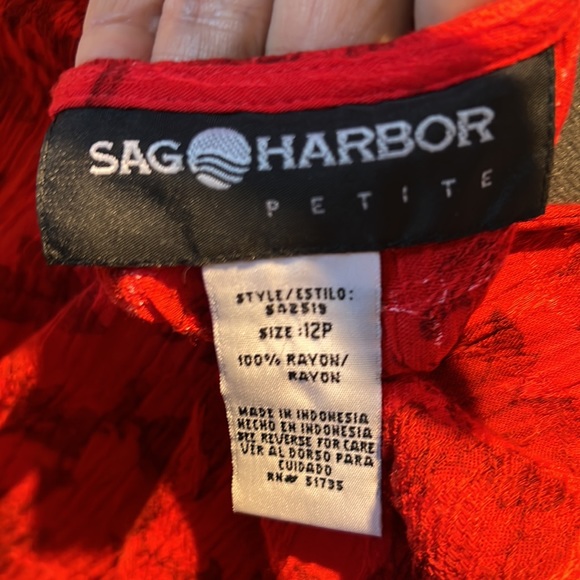 Sag Harbor Petite Floral Red Dress - Picture 5 of 5